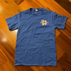 Trader Joe’s Blue Short Sleeve T-shirt size Small Hibiscus Flower Employee